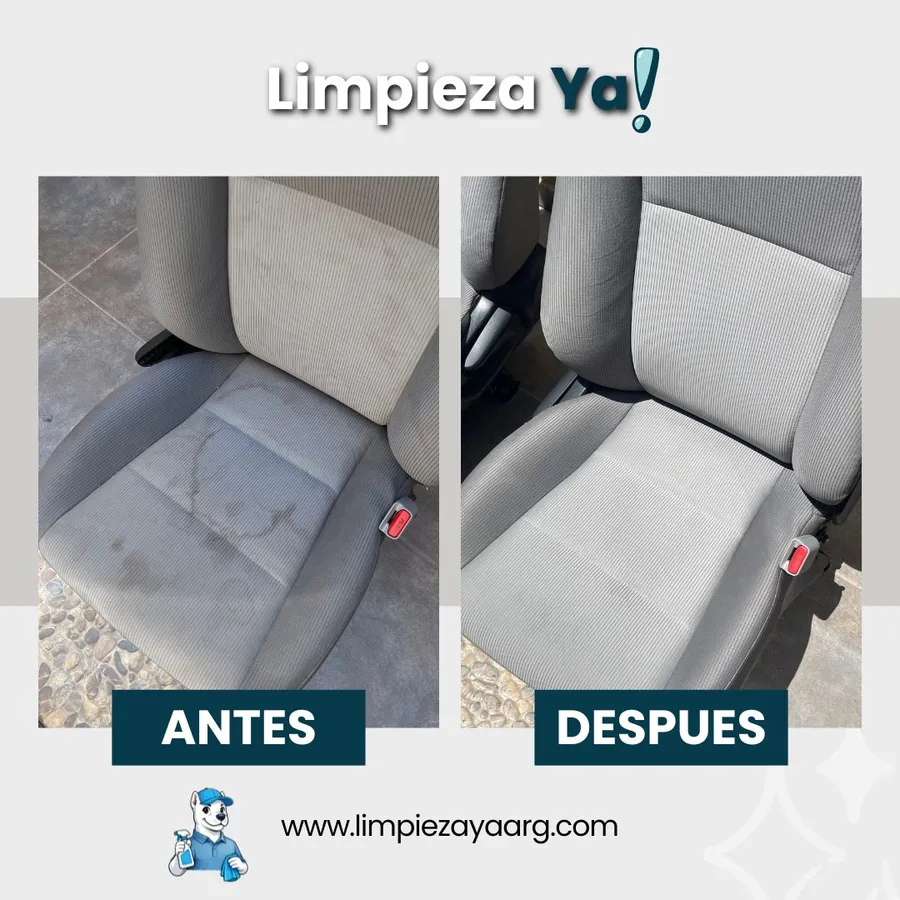 Antes y después — limpieza de interior de auto